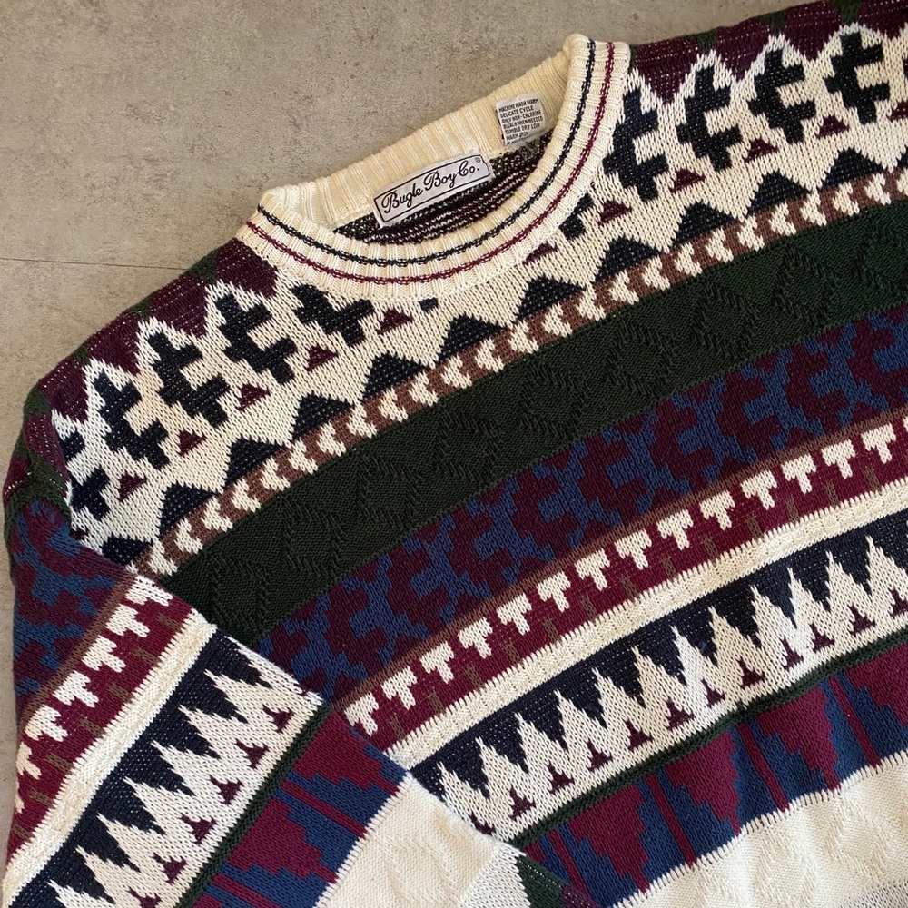 Bugle Boy vintage crew neck sweater 90s 1990s XL